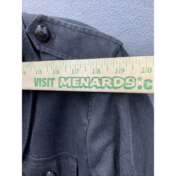 EXPRESS Mens Military Chore Jacket Ribbed Collar Button Accents Dark Gray Medium - Picture 7 of 16